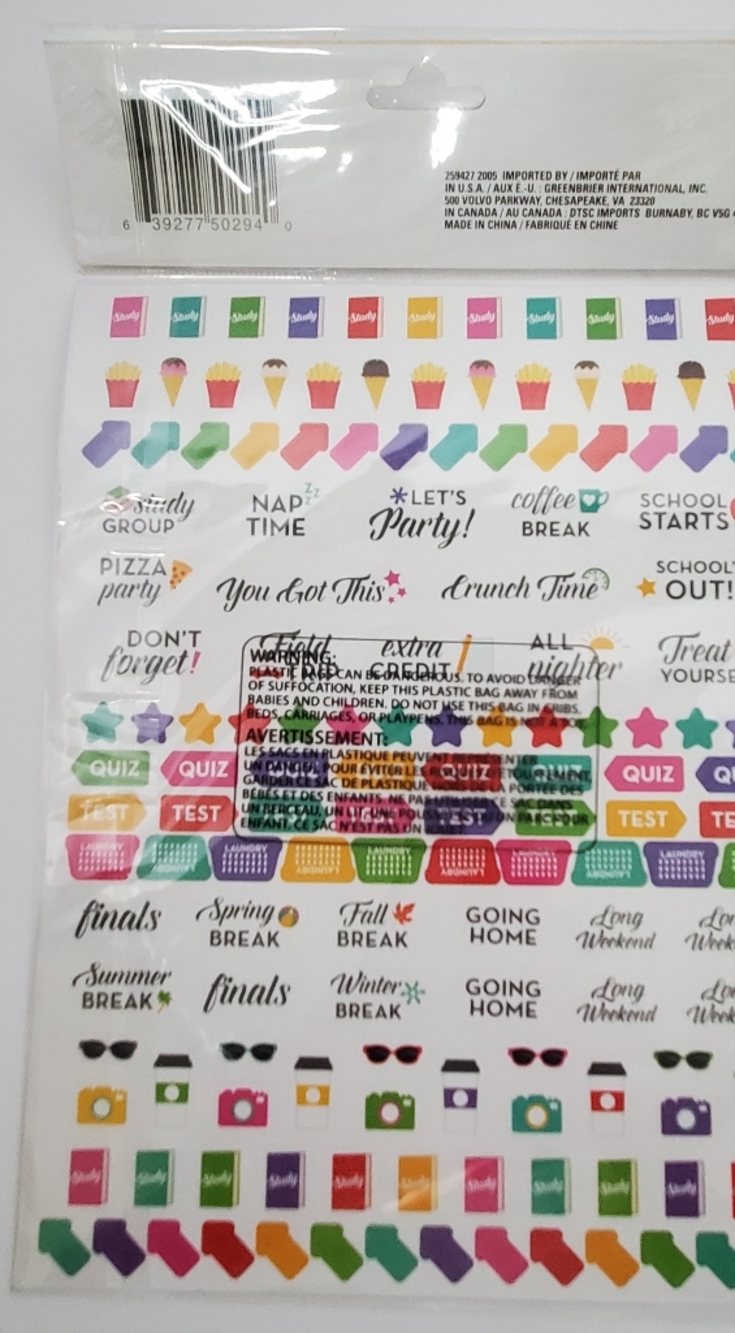 Colorful Planner Sticker Sheets - Bright Multicolor 9 Packs 300 Each Sticker - Picture 5 of 16